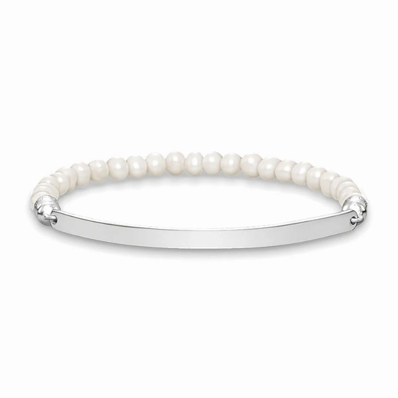6MM Freshwater Pearl Beads Strand Bracelets Bridge 925 Sterling Silver Bangles Women Men Fashion Good Jewelry Accessories Gifts | Украшения