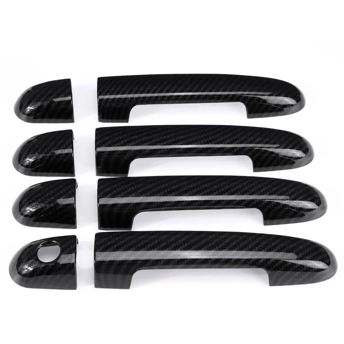 Carbon Black/ Chrome Car Door Handle Covers Trim Sticker Auto Exterior Parts For Kia Cerato Forte 2009 2010 2011 2012 - Color: Carbon Black