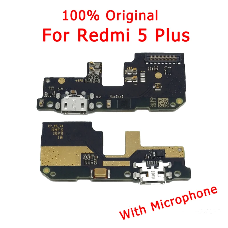 Оригинальные запасные части для Xiaomi Redmi 5 Plus, зарядная плата, USB разъем, гибкий кабель для Redmi 5 Plus, зарядный порт, PCB разъем для док-станции