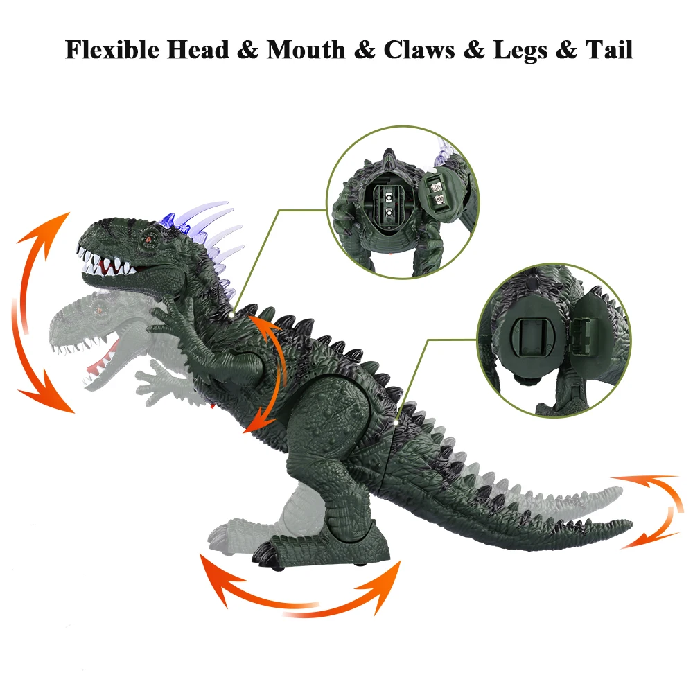 Remote Control Dinosaurs Electric Robot Sound Light Toy Excavation Jurassic Animals T Rex Educational Toys for Children Boys