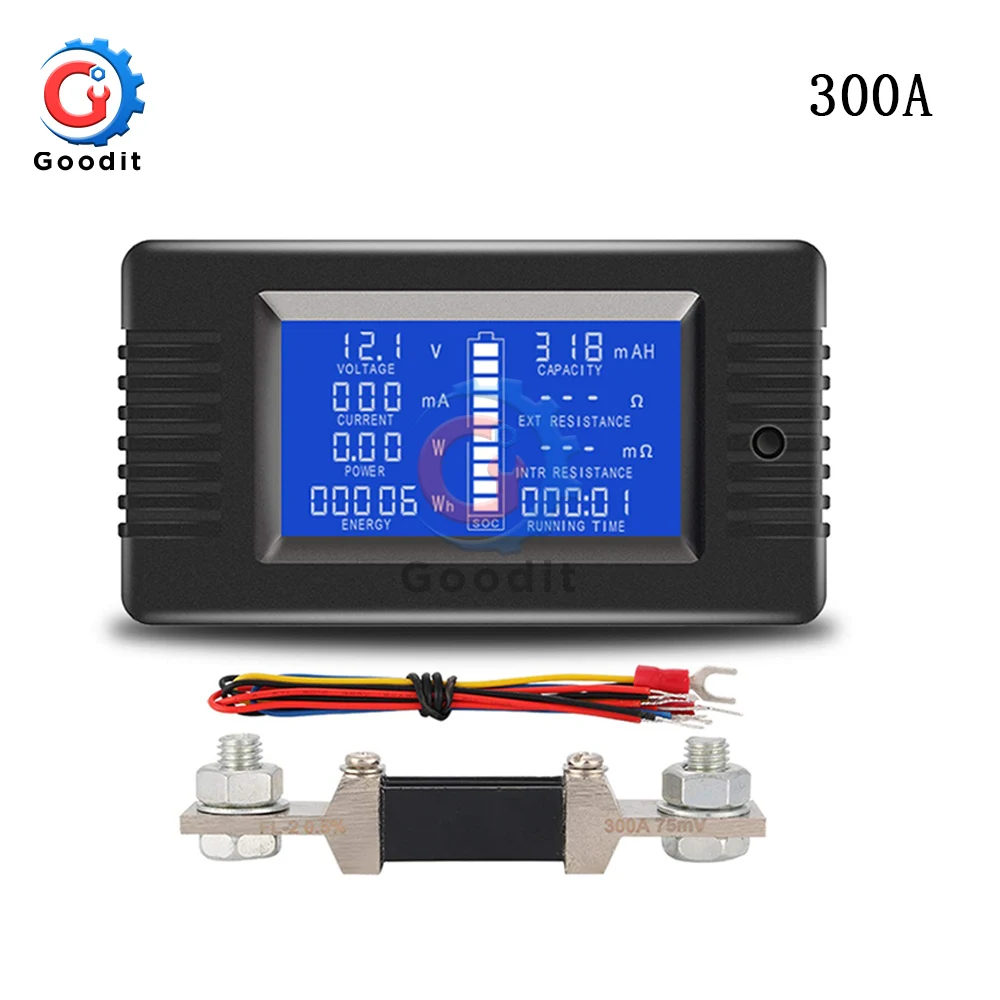

PZEM015 0-200v 0-300A Multifunction Voltage Current Car Battery Tester Capacity resistance electricity Voltage Meter monitor