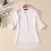 Women Blouse Button V Neck Spring Summer V-neck Chiffon fabric Long Sleeve Casual Shirt Office Lady Elegant Blouse Shirt Tops P5 2