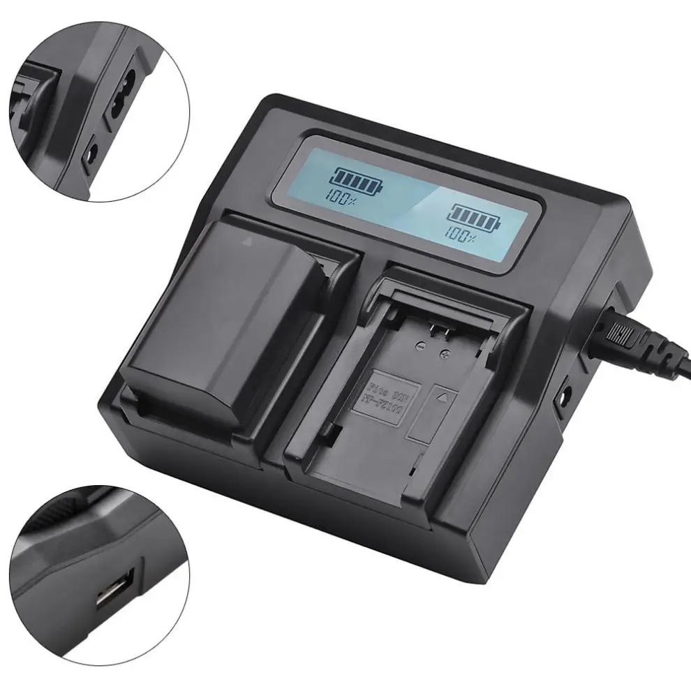 

NP-FZ100 NP FZ100 Camera Charger Fast Quick Dual + USB Output Fit for Sony Alpha /9R /A9R /9S /A9S /A7RIII /A7R3 /7RM3 /A7m3