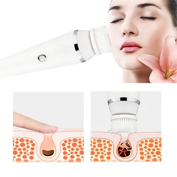 

USB Rechargeable Multifunction Electric Face Facial Cleansing Brush Spa Soft Mini Skin Care Massage Brush 360 Degree Rotation