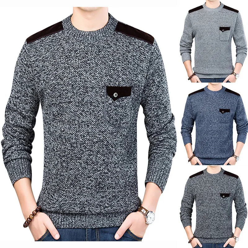 Autumn New Men's Knitted Sweaters O Neck Slim Fit Sweater Men Long Sleeve Pullovers 2019 Winter Casual Male 3XL |