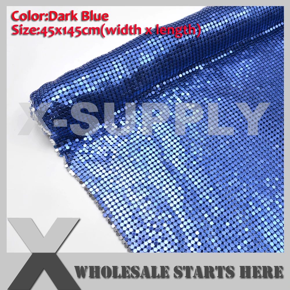 Dark Blue Metal Fabric Mesh Sheet Without Iron On Glue for DIY Dress Skirt Makings Coverings | Дом и сад