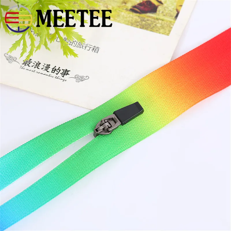 Meetee 5 ярдов 3#5# нейлон открытый конец водонепроницаемый застежки-молнии для шитья DIY Красочные молнии Швейные спортивные пальто одежда доступны ZK545