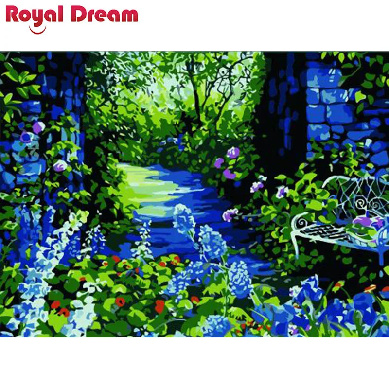 The mountain painting romance DIY Painting By Numbers Canvas Painitng Home Wall Art Picture Coloring For Decor | Дом и сад