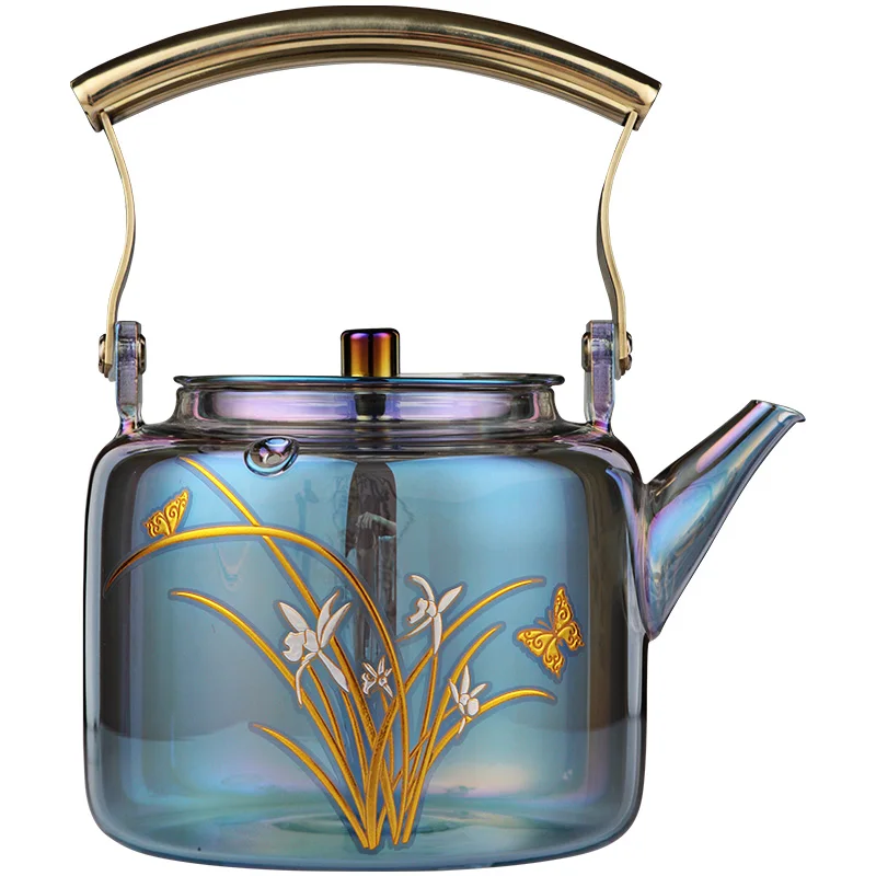  900ml Colorful Heat-resistant glass pot ，High Quality Chinese Kung Fu Teapot，Explosion-proof heatab - 4000446087030