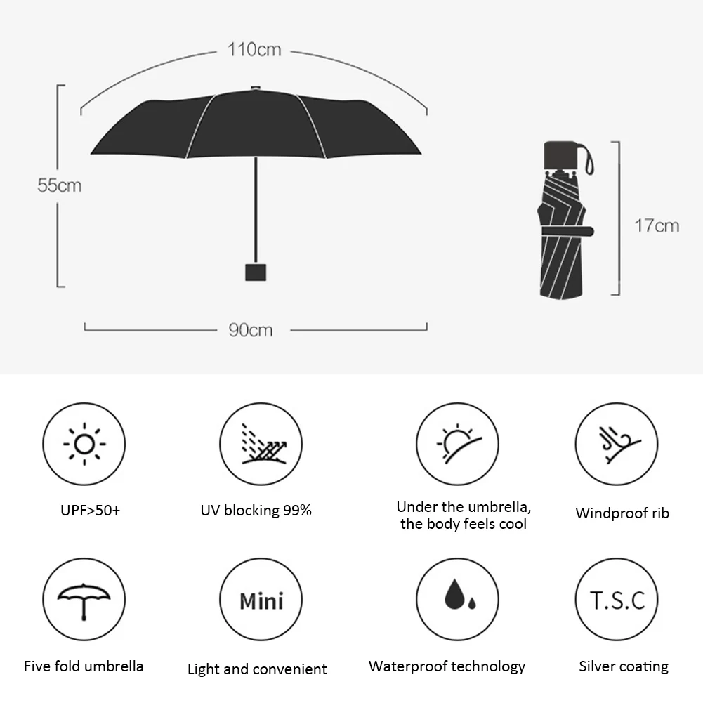 Модный складной зонт от дождя для женщин, подарок для мужчин, мини Карманный Зонтик для девочек, анти-УФ, водонепроницаемый портативный зонтик для путешествий, от солнца, дождя, A29