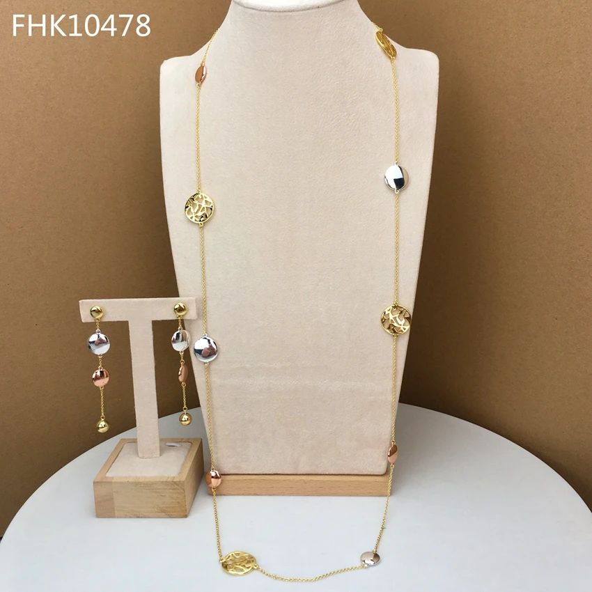 Yuminglai Dubai Fine Jewelry Long Chain Sets for Women FHK10478Jewelry