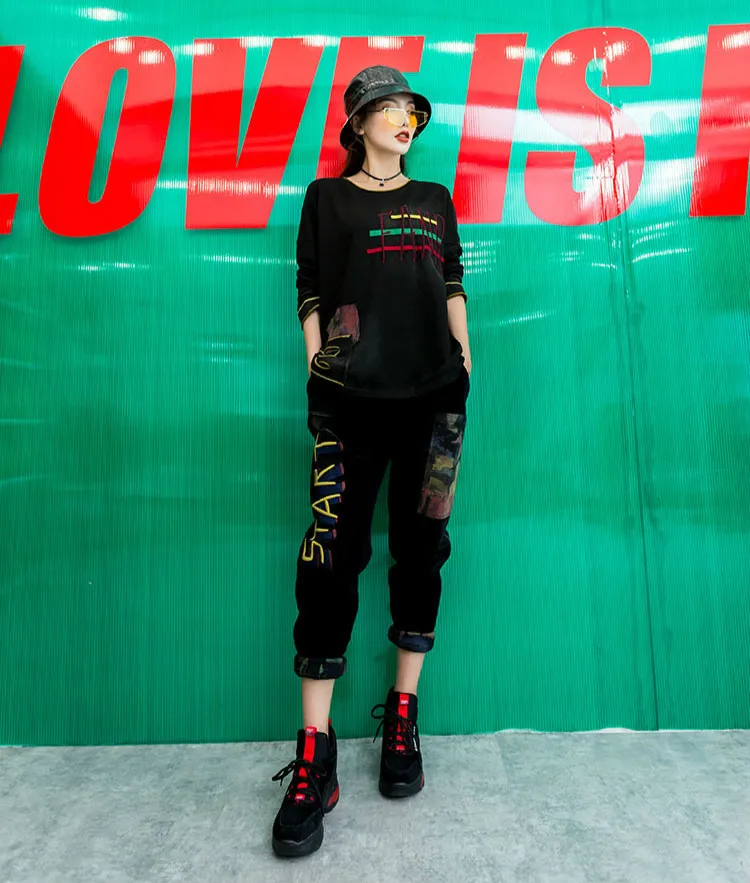 Max LuLu/ модные корейские осенние женские футболки, топы, джинсовая одежда в стиле панк, женские футболки с вышивкой, Повседневная камуфляжная футболка