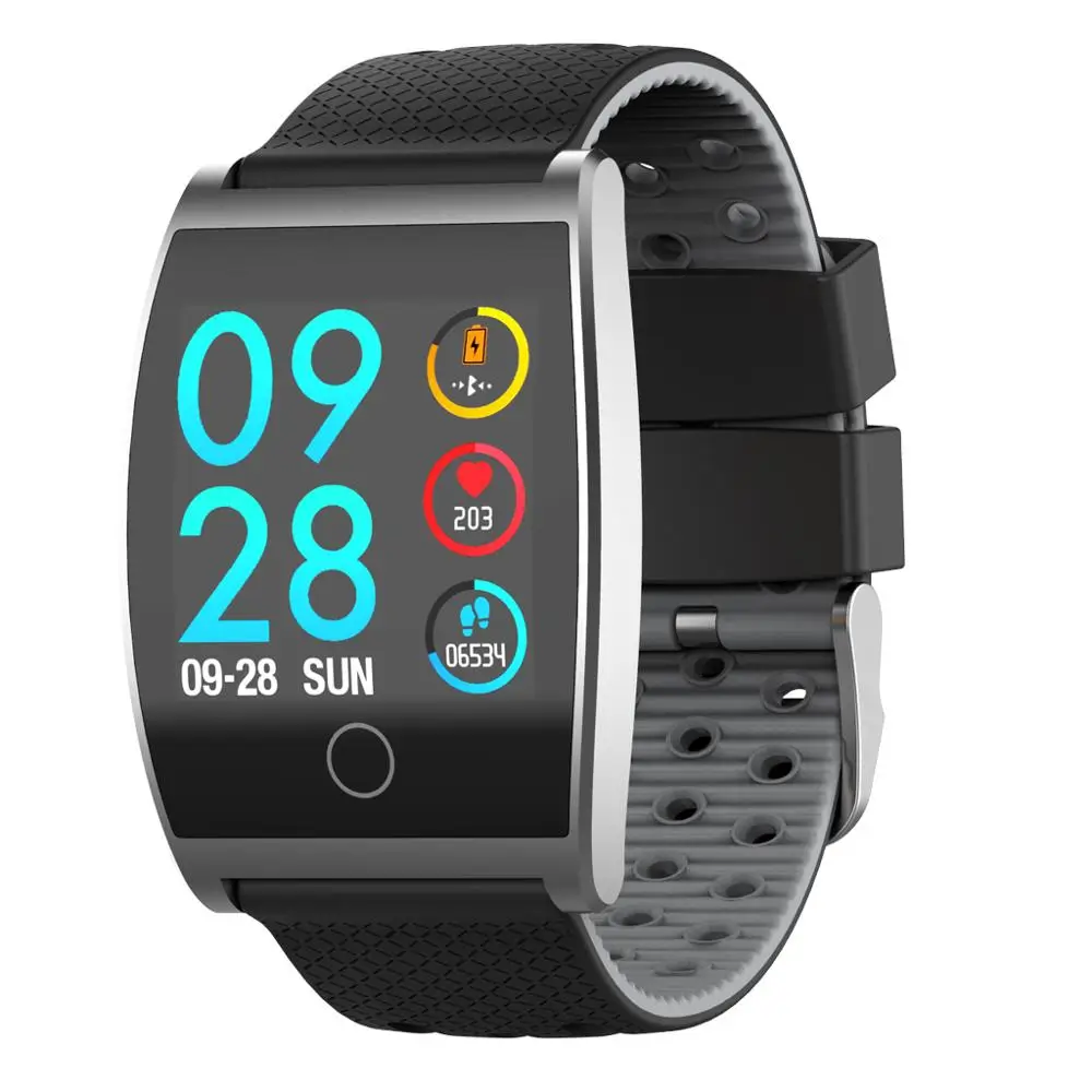 GREY STRAP Смарт-часы IP67, водонепроницаемые, кровяное давление, умные часы QS05, фитнес-трекер, пульсометр, напоминание о звонках, часы для мужчин и женщин - Цвет: GREY STRAP