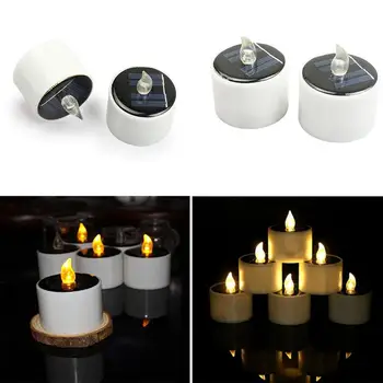 

LED Solar Flickering Candles Light Creative LED Tealight Christmas Decor Romantic Votive Candles Lamp Electronic Home Wedding