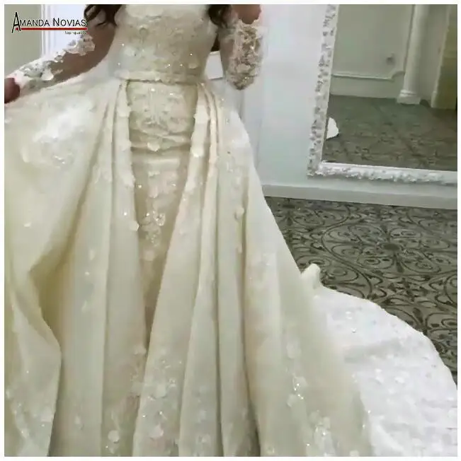 Trouwjurk кружевное свадебное платье со съемным шлейфом