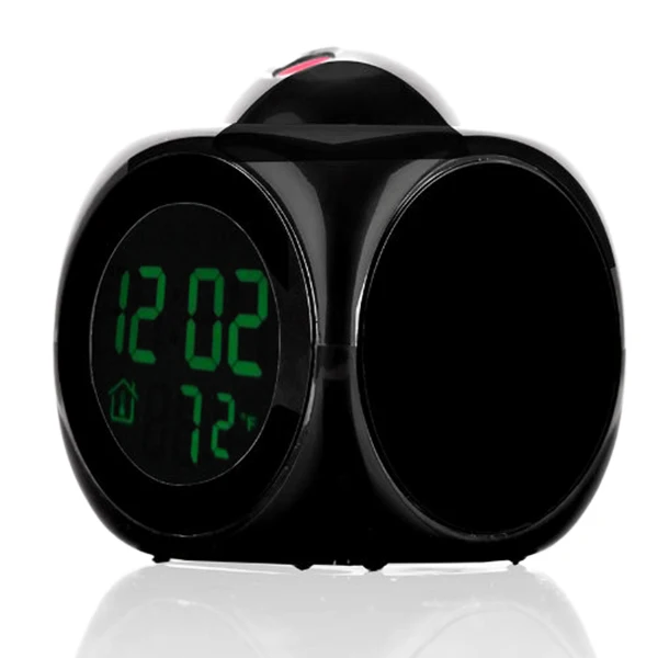 Fashion-New Fashion Attention Projection Digital Weather LCD Snooze Alarm Clock Projector Color Display LED Backlight Bell Timer