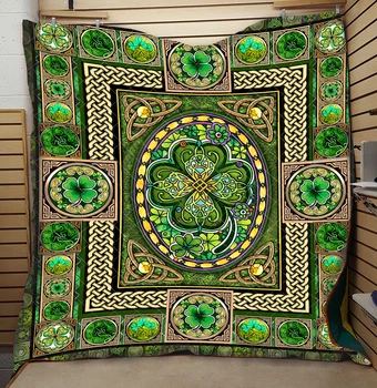 

Four-leaf Clover Quilt Vintage 3D High End Fashionable Kids School Adults Bed Summer Cool Quilt Hot Sale Dropshipping