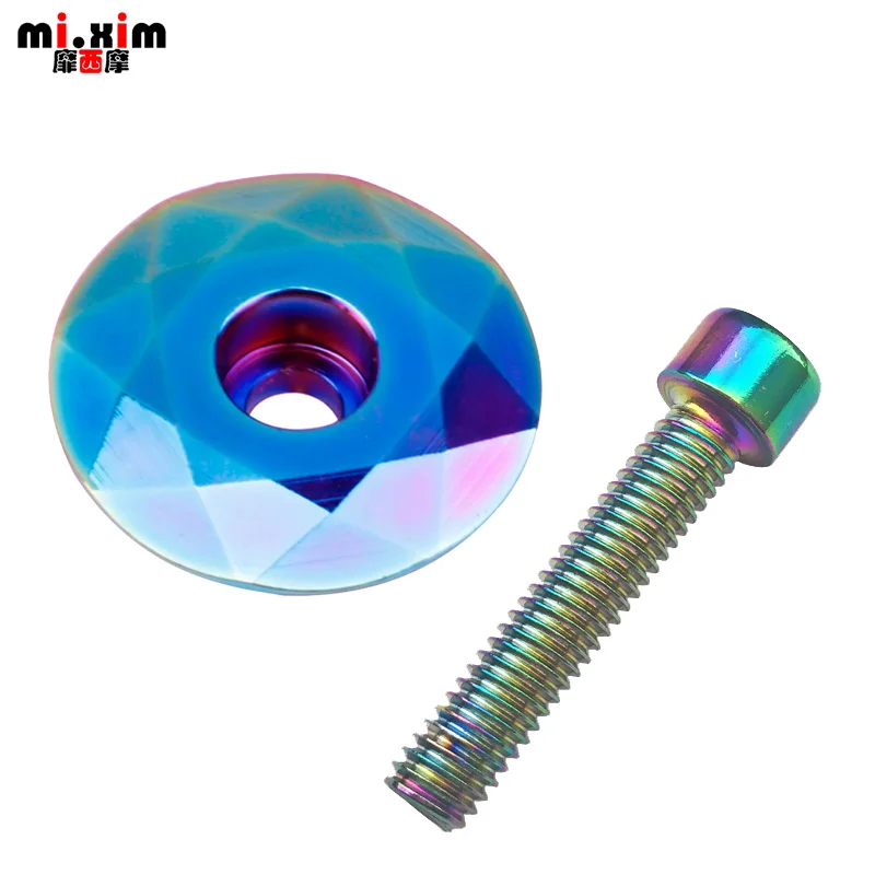 Mtb Bicycle Top Tube Cap Screw Headset Cover Stem Spacer Mountain Bike Parts Headset Cap Lega Di Alluminio Colore Arcobaleno