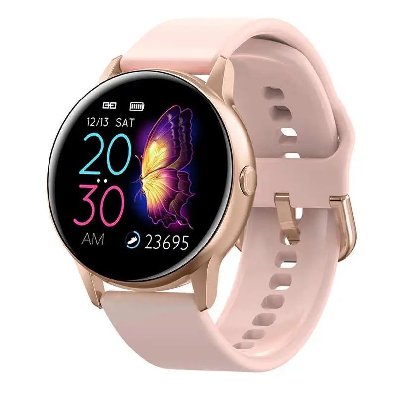 Gold Silicone Strap Fitness Tracker Bluetooth Smart Watch Band Heart Rate Blood Pressure Monitor Smart Bracelet Waterproof Pedometer for Android IOS - Цвет: Gold Silicone Strap