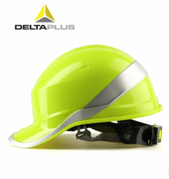 Цвет: желтый Американский запас Delta Plus DIAMOND V UP защитный шлем Hi Vis строители жесткая шляпа с ремешком для подбородка - Цвет: Цвет: желтый