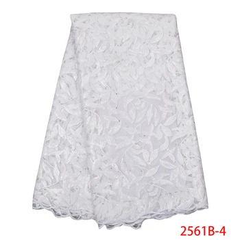 

African French Lace Fabrics-5 Yards Embroidery Lace Net Fabric for Party Dress Formal Wedding QF2561B-5