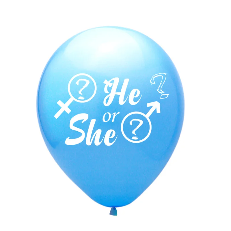 5 шт/10 шт 12 дюймов девочка или мальчик он или она пол раскрывает латексные шары детский душ день рождения детей украшения для вечеринки - Цвет: blue-he or she