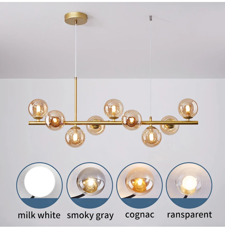 Modern Nordic Design LED Chandelier For Dining Room Kitchen Living Room Bedroom Ceiling Pendant Lamp G9 White Glass Ball Light rustic chandeliers