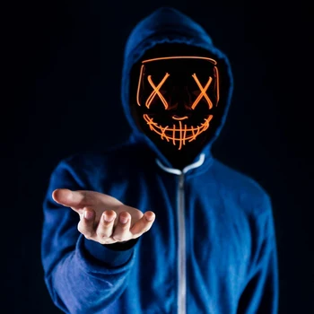 

Colored LED Halloween Mask Purge Masks Election Mascara Costume DJ Halloween Party Light Up Masks Scary Halloween Mask