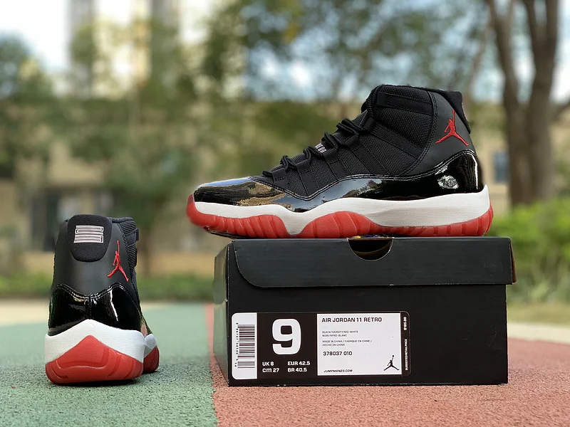Новинка Jordan 11 Ретро Мужская обувь Баскетбольная обувь кроссовки Bred AJ11 Высокая спортивная обувь для тренировок 378037-010