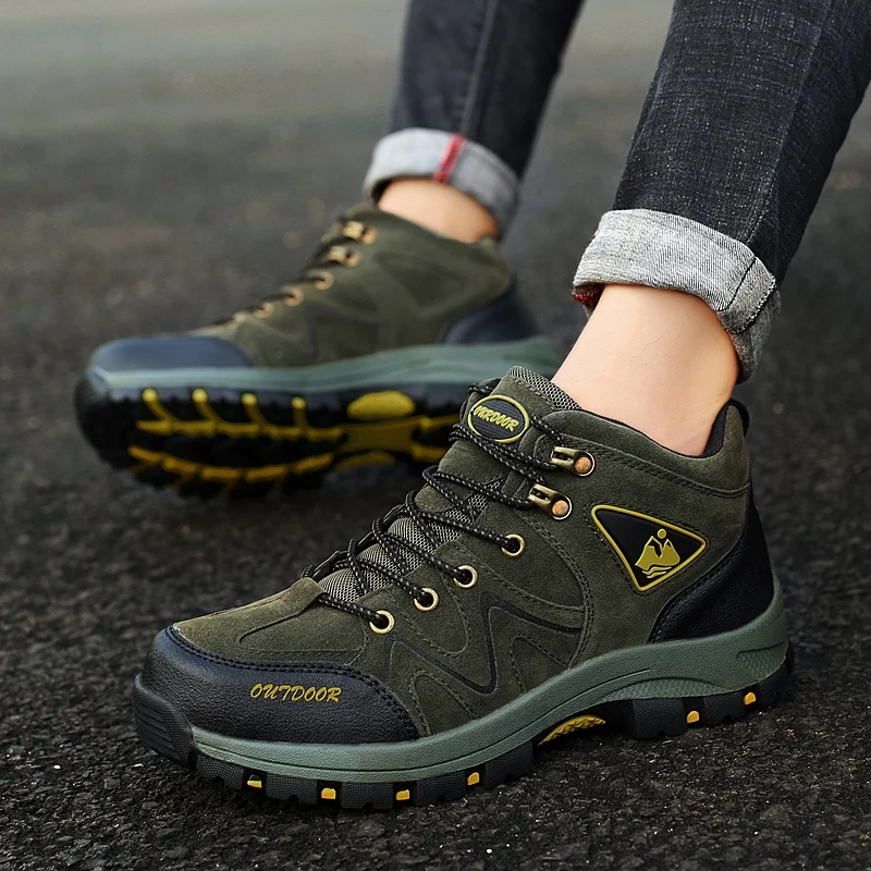 Brand Outdoor Hiking Shoes Men Non-Slip Trekking Man Sneakers Lace UP Mountain Climbing Shoes Black Camping Sports Trainers 9 10