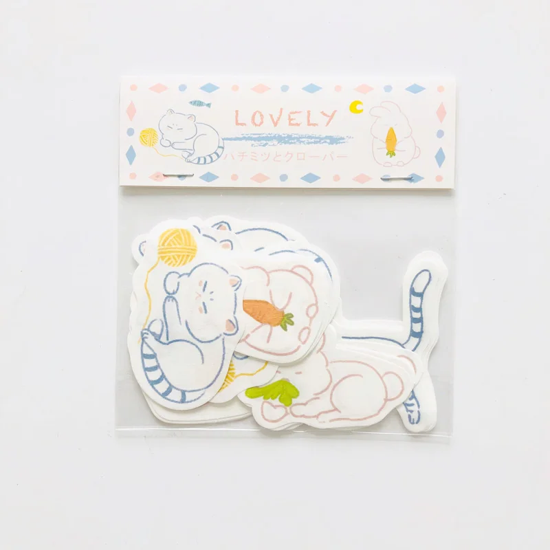 A 30 pcs /Bag Cat Rabbit Forest Flowers Bread Loose Memo Pads Notepads Material Paper Decor - Цвет: A