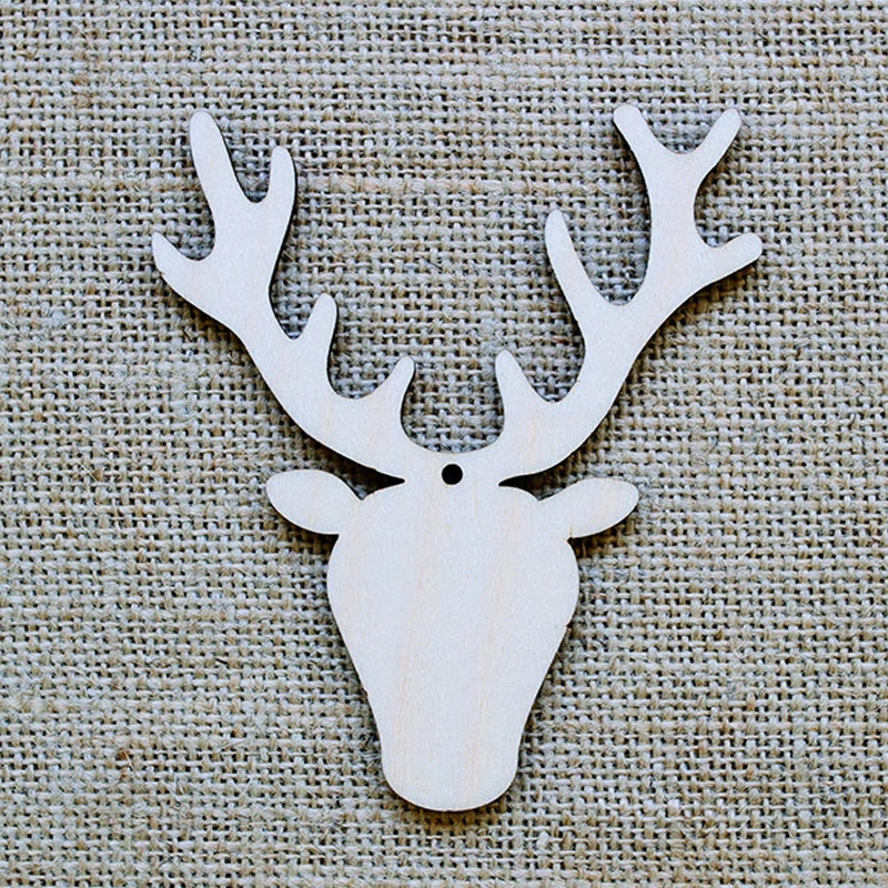 10pcs Wooden Tags Christmas Tree Pendant Drop Ornaments Decorations Art Crafts Home DIY DIY Scrapbooking