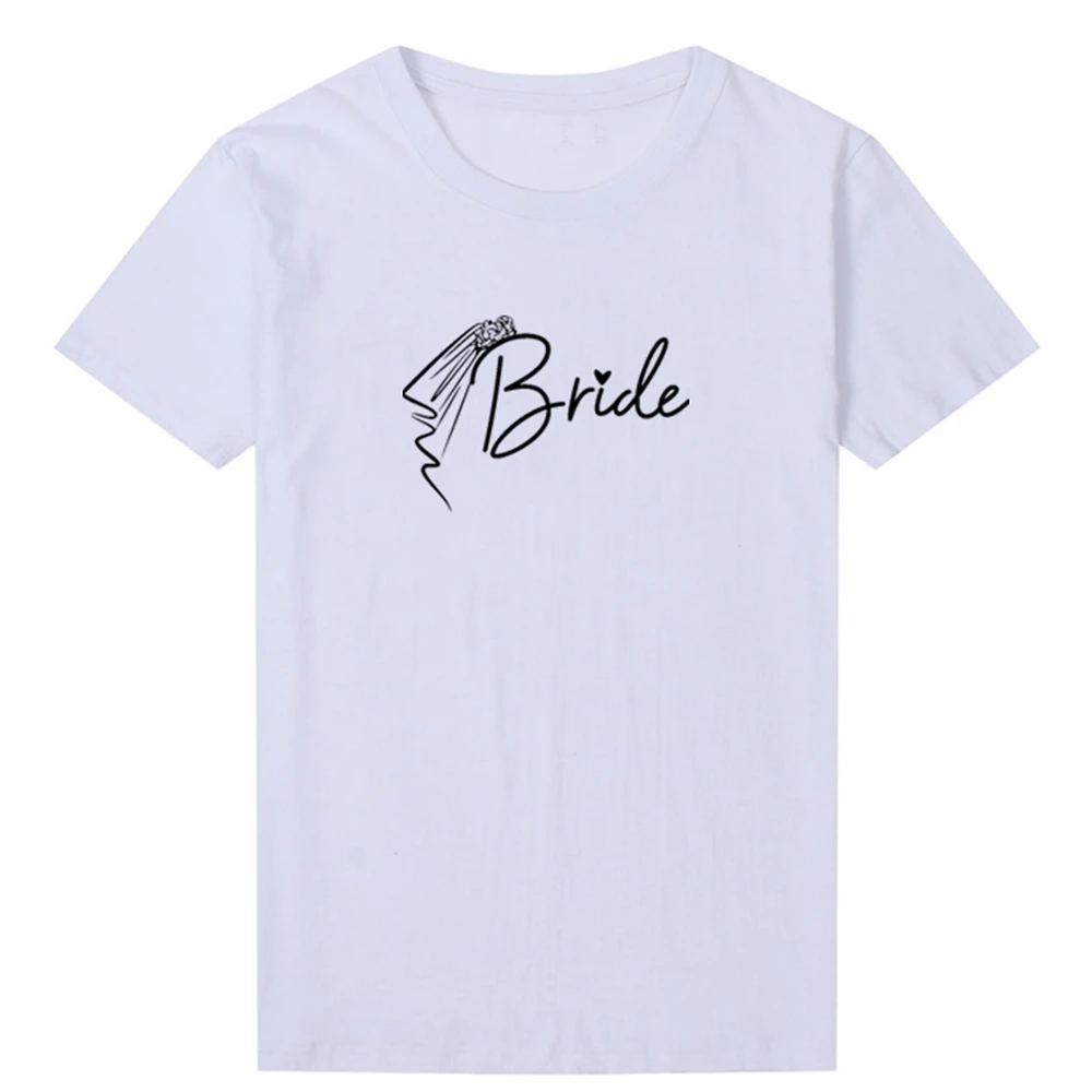 Bride Squad Woman T shirts Bachelorette Team Bride Tshirt Aesthetic Wedding Party T-shirt Women Tees Bridesmaid Tops 4UFL