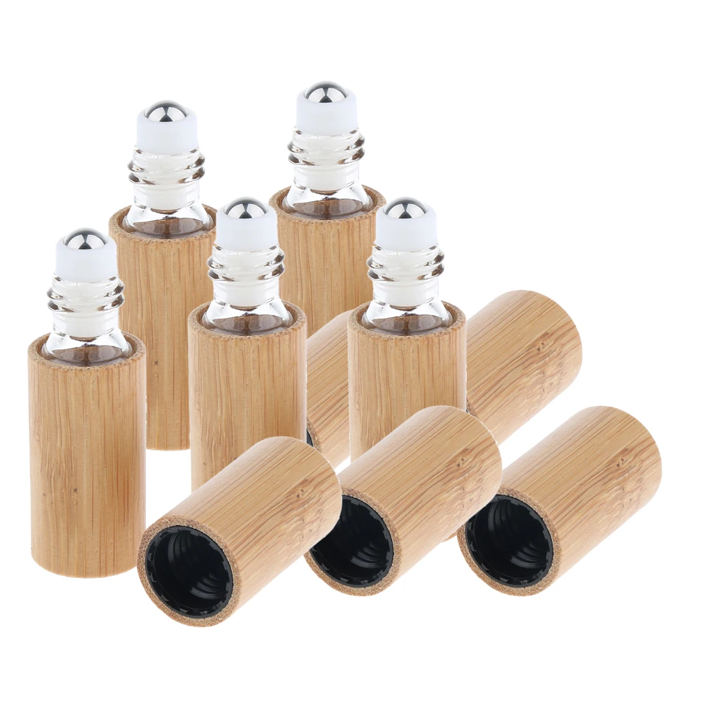 5pcs Empty 5ml Roll On Perfume Bottles with Steel Roller Balls for Perfumes, Essential Oils and Lip Balm