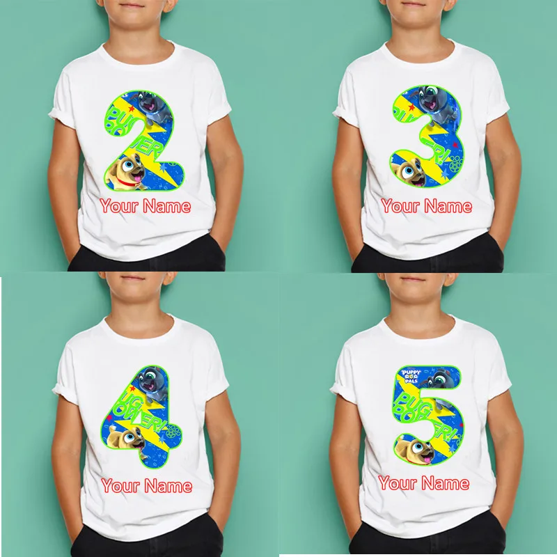 Футболка для мальчиков и девочек с изображением щенков друзей номер на день