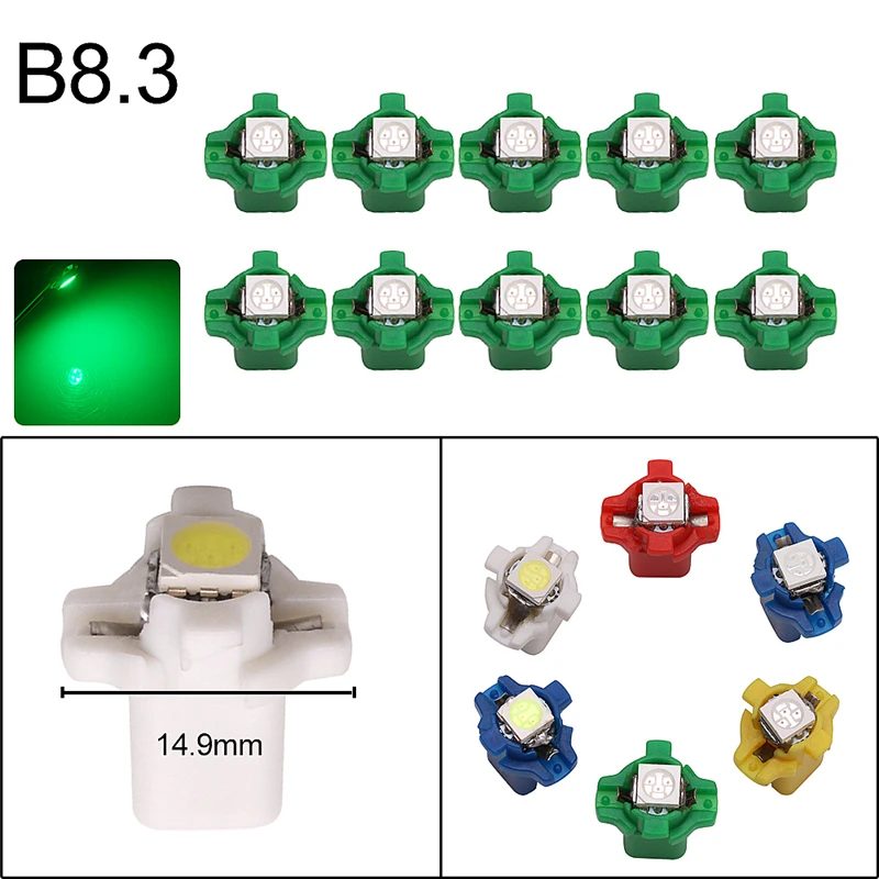 1000x B8.5 B8.4 B8.3 автомобильный Светильник лампы Luces светодиодный Para 1 светодиодный 5050 SMD авто интерьер боковая светильник индикаторная лампа B8.3D B8.4D B8.5D - Испускаемый цвет: B8.3-5050