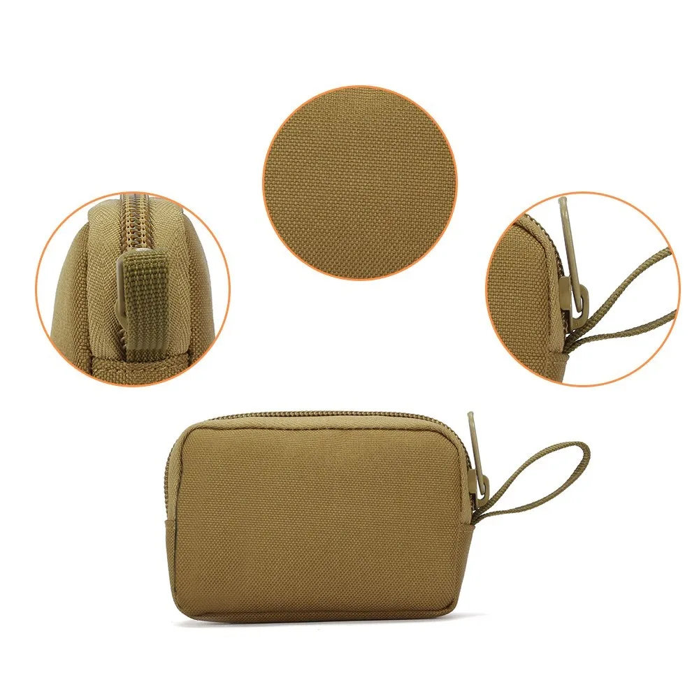 Tactical Mini Wallet Card Bag Small Pocket Key Pouch Money Bag Men Waterproof Portable EDC Pouch Hunting Outdoor Waist Bag Nylon