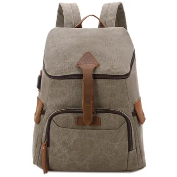 

2019 New Men's Bag Retro Canvas Men's Backpack Computer Bag Large Capacity Backpack Men's Travel Bag Tide ZF10365