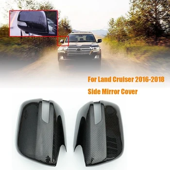 

1Pair Carbon Fiber Rearview Side Mirror Cover Decoration Cover for Toyota Land Cruiser LC200 2016-2018