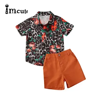 

Imcute 2020 Summer Toddler Baby Kid Boy Clothes Leopard Tops T-shirt Brown Shorts Sport Set Outfits Set Casual Clothes 1-6 Years