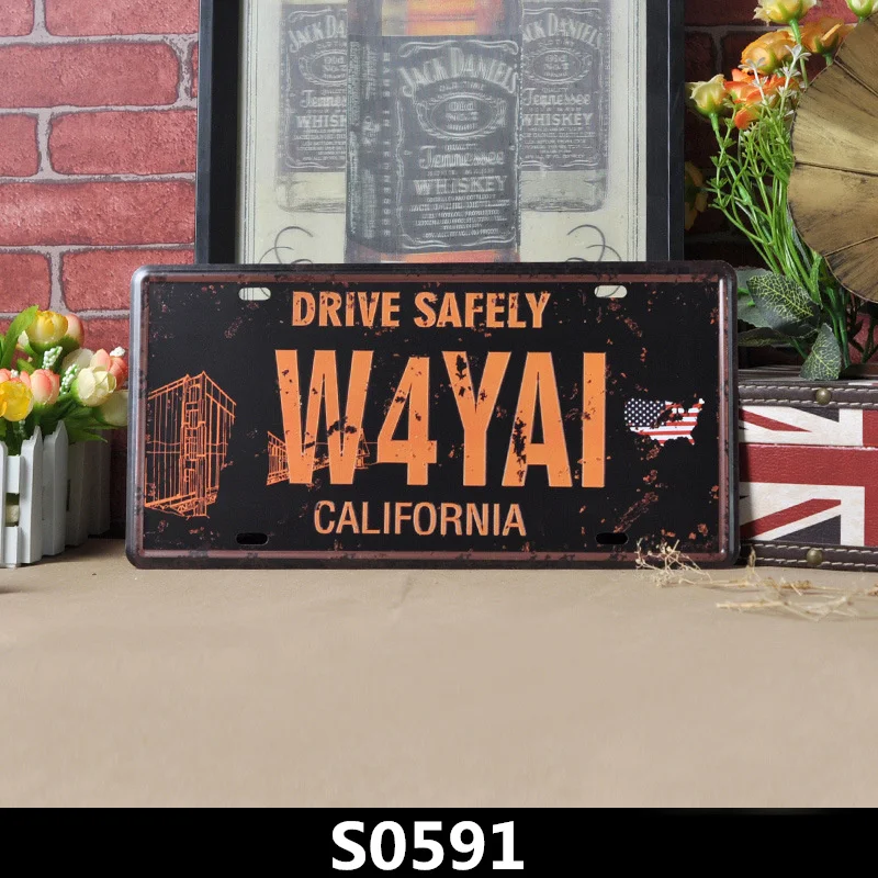 S0591 Шоссе 66 США, винтажные металлические жестяные знаки, номерной знак автомобиля, табличка, плакат, бар, клуб, стена, гараж, домашний декор, украшение для магазина - Цвет: S0591