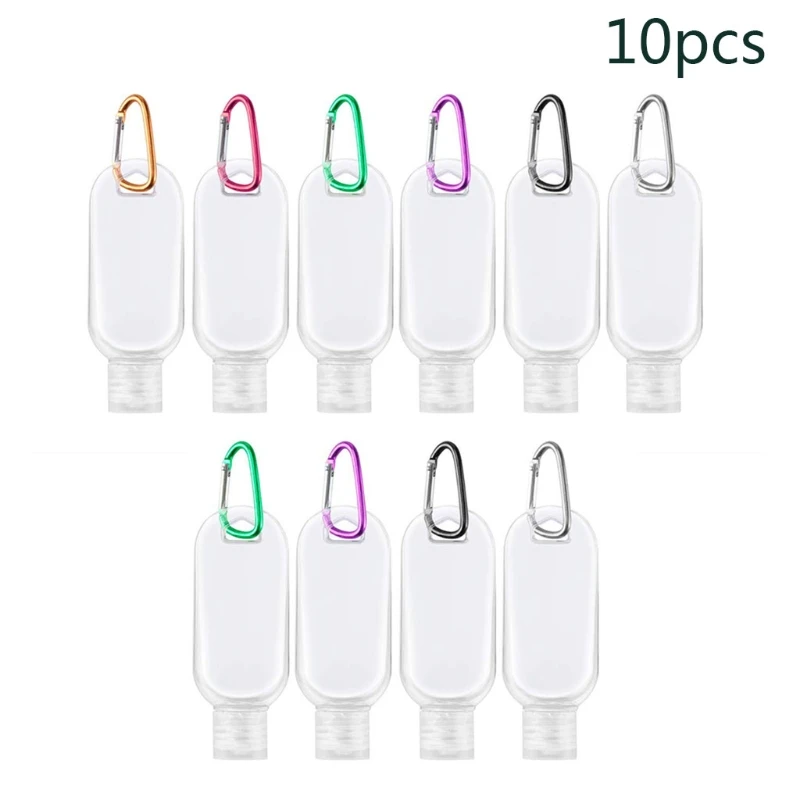 

Portable Plastic Travel Empty Bottles Keychain 2oz/50ml Leakproof Refillable