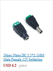 50pcs 100pcs copper DC-022B 5.5*2.1mm/5.5x2.5mm  2Pins Power Supply Connector DC Jack Socket Female Plug Adapter Terminal Blocks