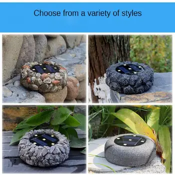 

2020 New 5LED Solar Underground Light Simulation Stone Garden Light Underground Lamp Garden Landscape Lawn Light Waterproof
