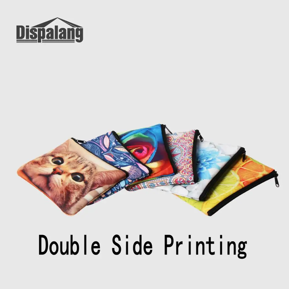 Милые кошельки с принтом кота для женщин маленький портативный кошелек покупок