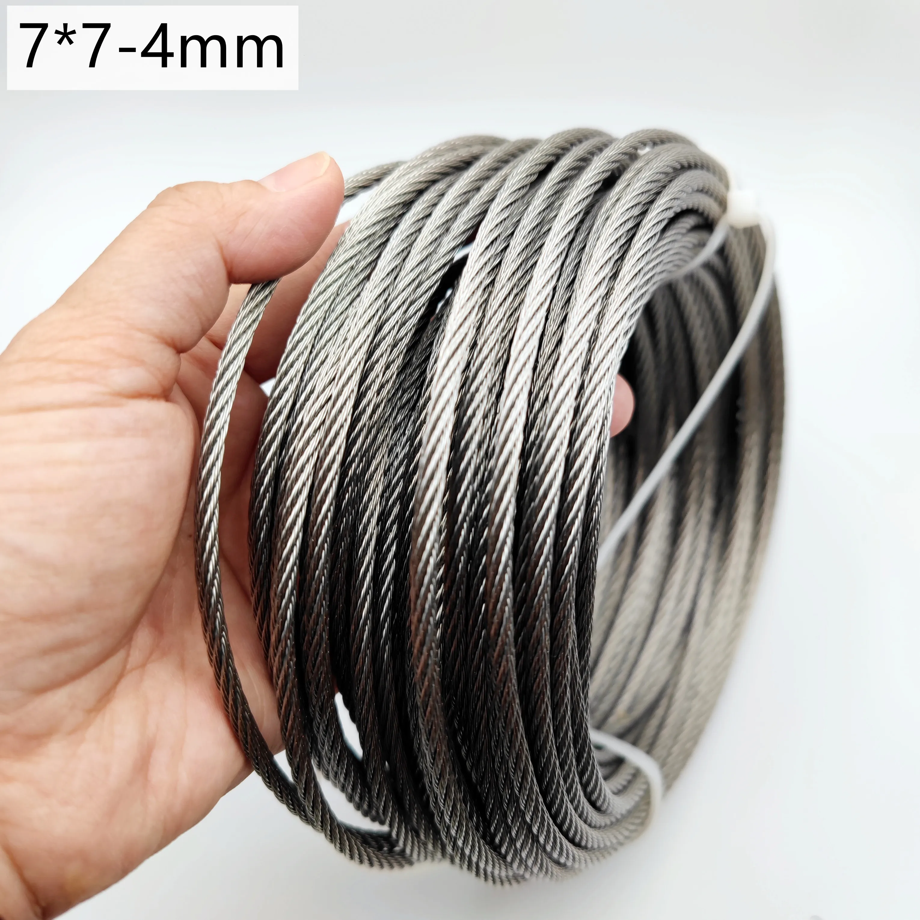 10M/15M/20M/25M 4mm Diameter 7X7 Construction 304 Stainless steel Wire rope Alambre Softer Fishing Lifting Cable 50m 100m 0 8mm diameter 7x7 construction 304 stainless steel wire rope alambre softer fishing lifting cable