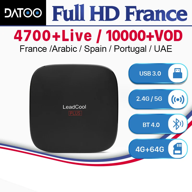 

IP TV Subscription France Smart TV BOX Leadcool Plus Android 9.0 4G 64G 1 Year Datoo IPTV Arabic Belgium Sweden French Dutch