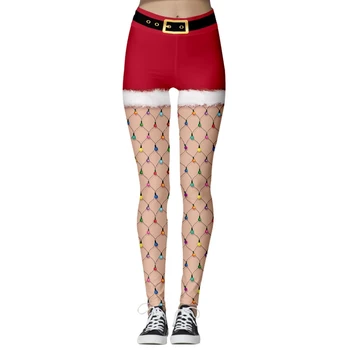 

New Christmas Fashion Leggings Push Up 3D Printed High Stretch Casual Pencil Slim Pants Casual Women Legging