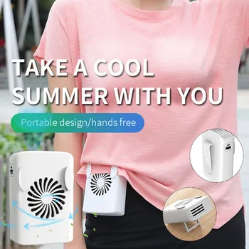 

USB Rechargeable Hang up the Waist Halter Convenient Fan Air Conditioning Fan Portable Bladeless Fan #YL10