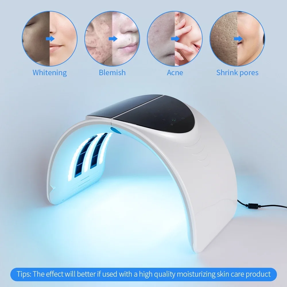 Foldable 7 Color PDT Facial Mask Face Lamp Machine Photon Therapy LED Light Skin Rejuvenation Anti Wrinkle Skin Care Beauty Mask
